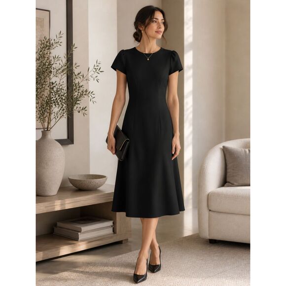 J. Crew Factory Dresses & Skirts - J. Crew Petite Black Midi Dress 0P Quiet Luxury Professional LBD
